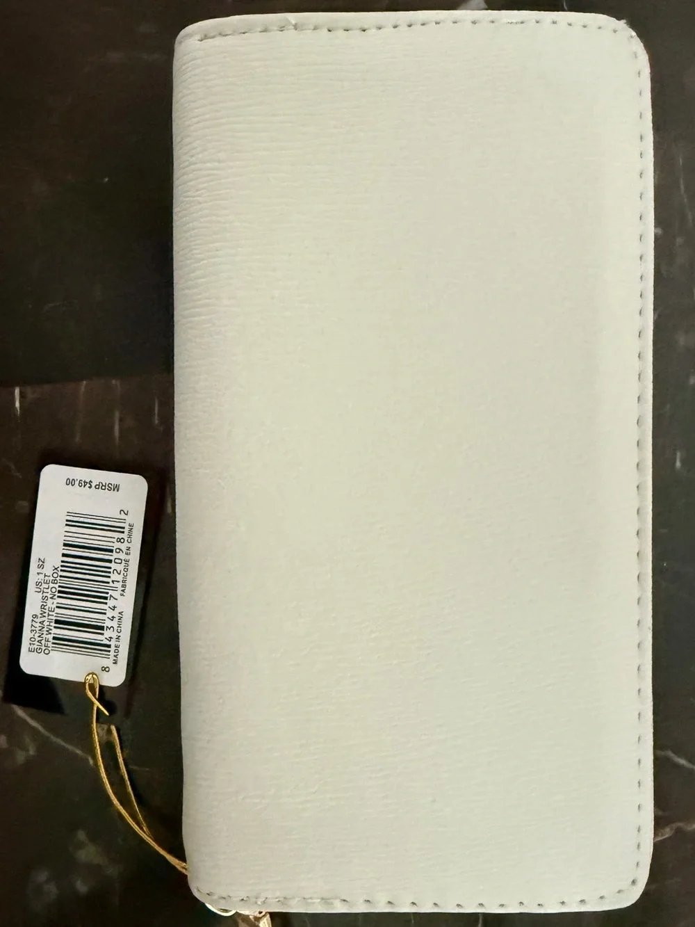 Bebe off White Wristlet Clutch with Gold Logo Accent